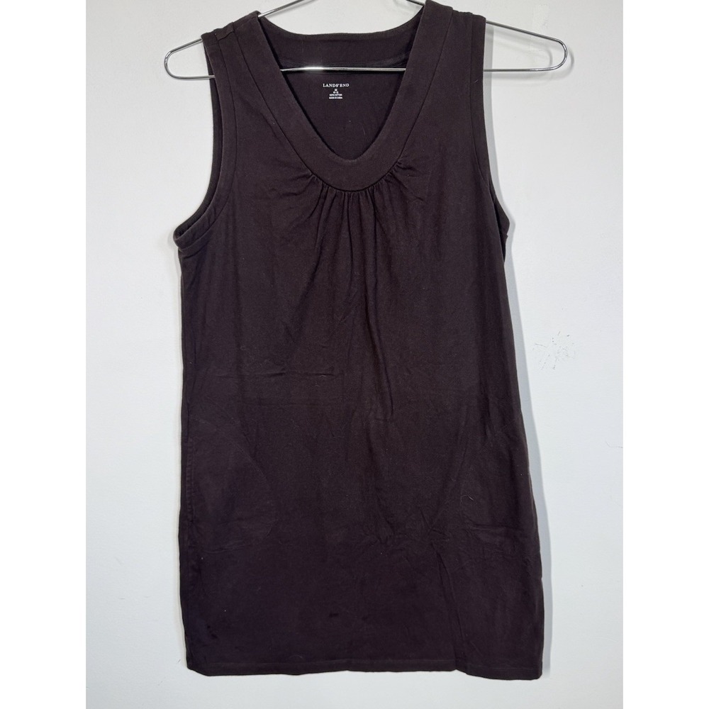 Lands End Casual‎ Sleeveless Scoop Neck Chocolate Brown Knee Length Dress Size M